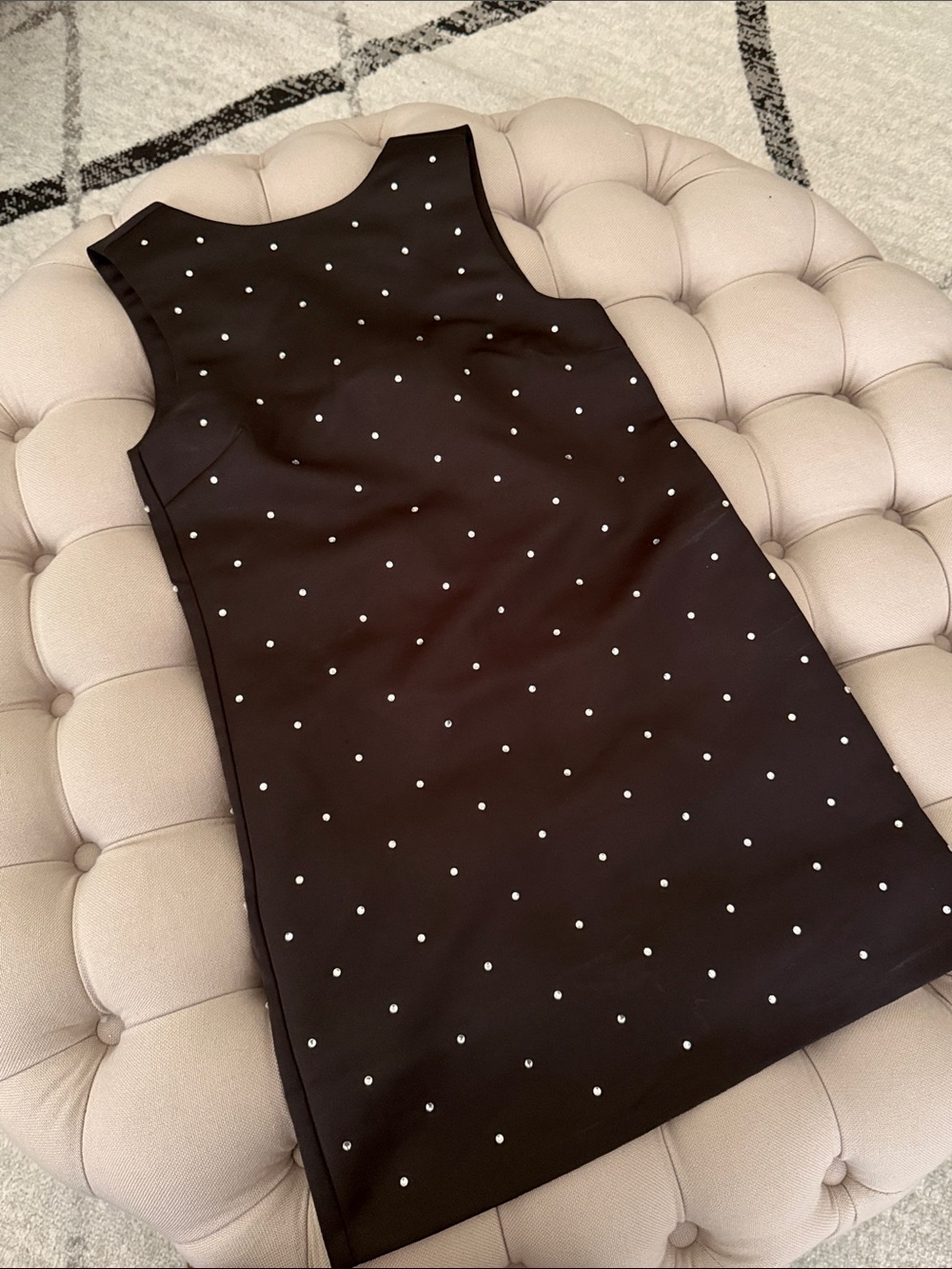 Black Studded Sleeveless Shift Dress - Picture 3 of 7